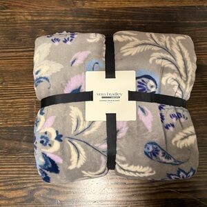 Vera Bradley Blue and Cream Floral Blanket